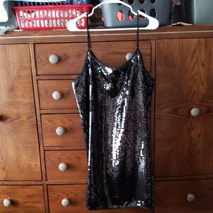 Joe Fresh Black Sequin Mini Dress